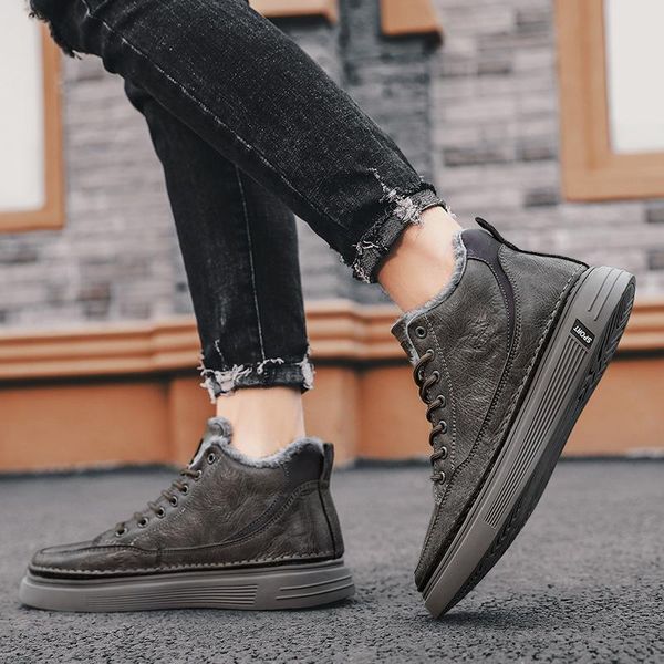 

dress shoes 2021 winter fashion for men's non-slip suede casual, Black