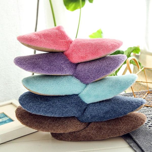 

pantufas couple slippers indoor cotton-padded home shoes house floor winter warm soft flip flop, Black