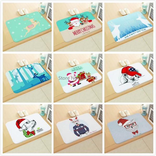 

bath mats christmas day elk elderly floor mat door bedroom bathroom home absorbent non-slip carpet