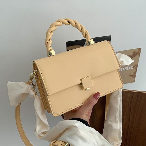 

evening bags glhxsw retro pu leather shoulder bag women luxury silk scarf strap solid color handbag lady travel handbags purse