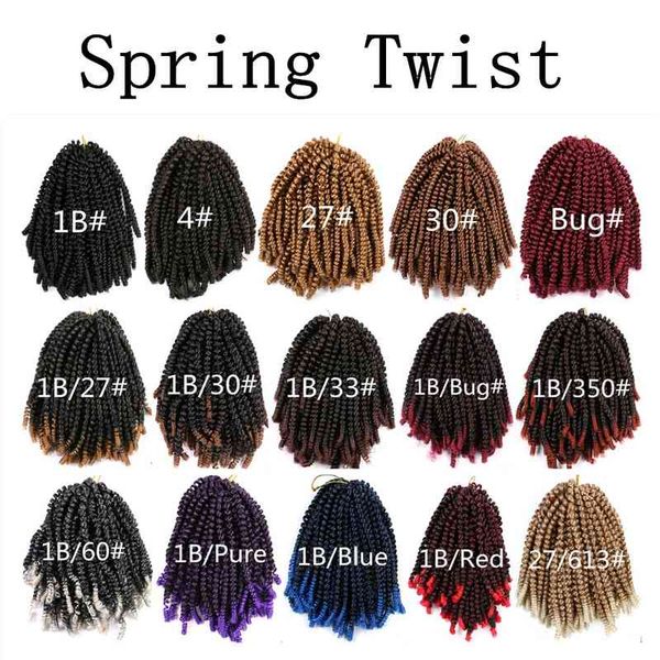 

curly spring twist short women's tube chemical fiber wig, Black