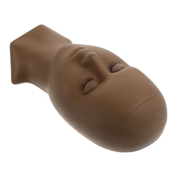

false eyelashes practice head mannequin model with 2 eyelids for extension training