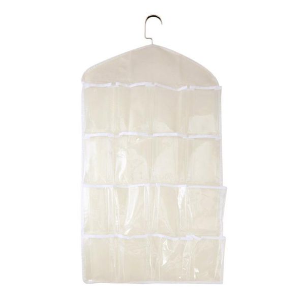 

storage bags 16 grid clothes socks underwear hanging bag closet small things wall door pocket classification sorting