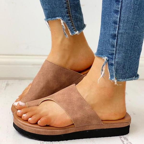 

women sandal pu leather shoes comfy platform flat sole ladies casual soft big toe foot correction orthopedic bunion sandals, Black