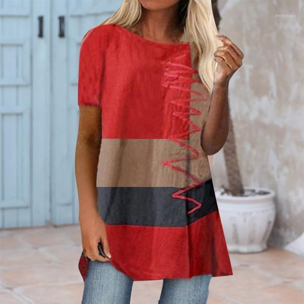 

women's blouses & shirts vintage oversized blouse women summer splicing printed casual tee short sleeve o-neck pullover shirt blusas, White