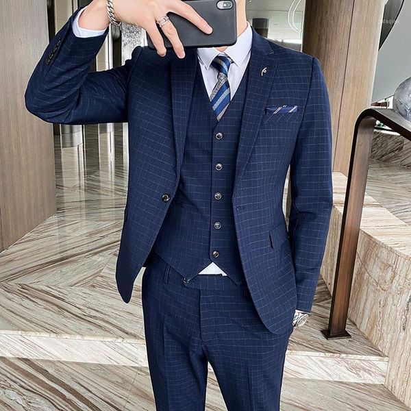 

korean men's suit three piece suits & blazers, White;black