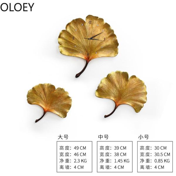 

wall clocks luxury creative 3d clock silent set leaf living room bedroom watch art decoration large quartz