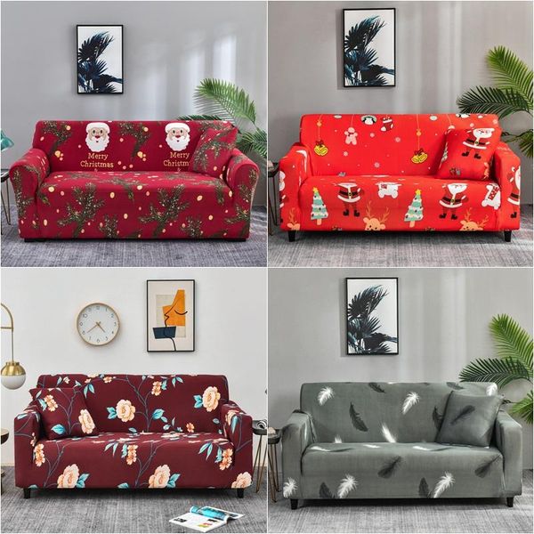 

chair covers 1 2 3 4 seater christmas sofa elastic slipcovers for living room stretch all-inclusive couch cover xmas home decor