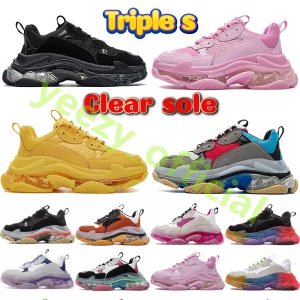 

retro clear sole triple s sneaker women mens running shoes dad platform trainers triple-s sneakers designers flat runner outdoor vintage spo