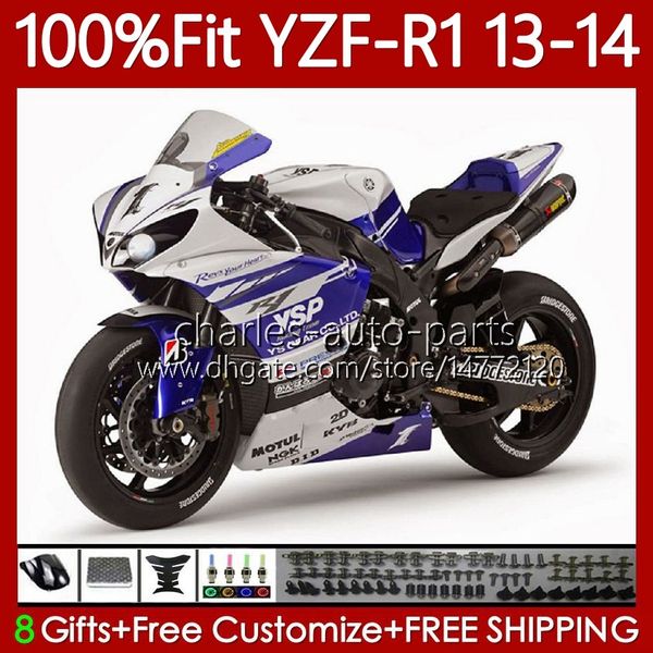 100% Fit Feedings OEM para Yamaha YZF-R1 YZF R1 1000 CC YZFR1 13 14 Moto Bodywork 94No.78 YZF R1 1000CC YZF1000 2013 2014 YZF-1000 2013-2014 Bodos de Molde de Injeção Roxo Branco