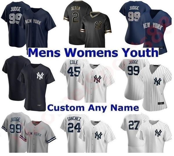 

men women kids youth aaron judge baseball jerseys 2021 gerrit cole gleyber torres yankee giancarlo stanton sanchez sabathia lemahieu jersey, Blue;black