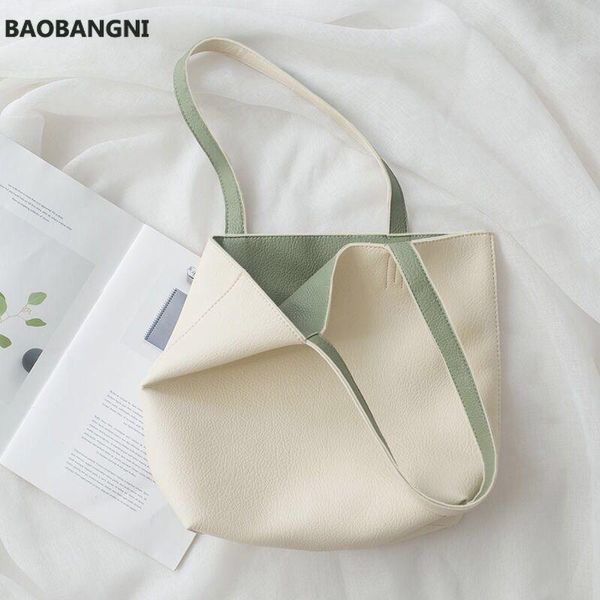 

evening bags pu leather women shoulder reversible paneled spring large capacity totes elegant travel stylish korean-style
