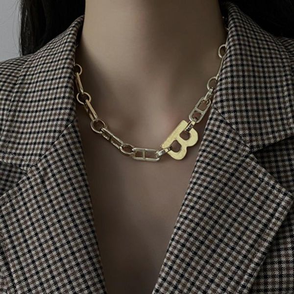 

fashion heavy metal choker necklace female hip hop rock letter trend jewelry gift pendant necklaces, Silver