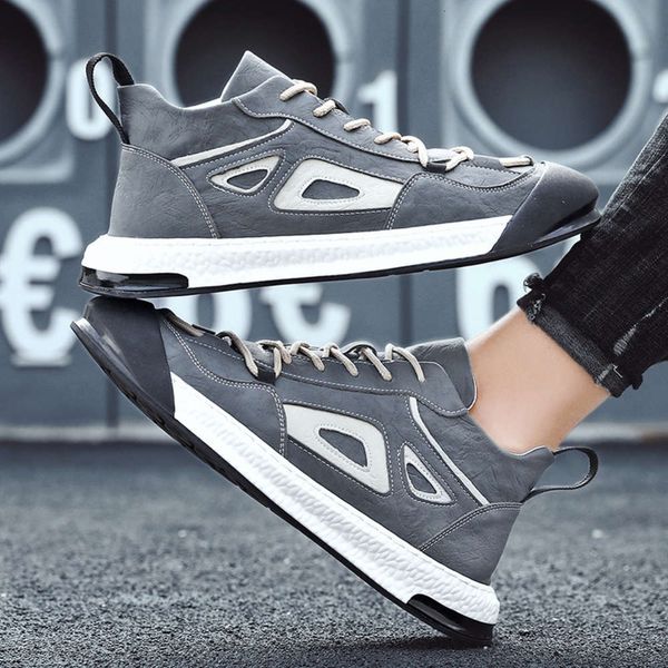 

casual shoes v7ux men's shoes 2021 new student korean fashion sports leisure versatile men's autumn black board fish mouth tidal 0