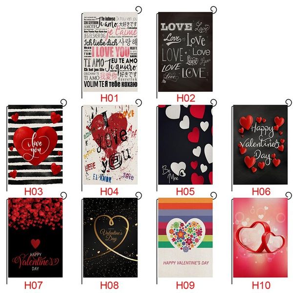 

party decoration 10 styles valentine day flag garden heart-shaped patterns