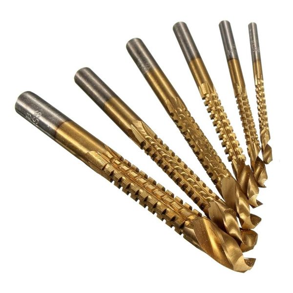 

est 6 pcs hss milling drills set wood drill bits for metal k075 professional