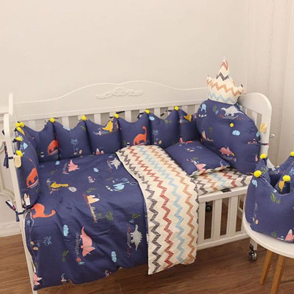 

9pcs/set baby cot bedding set includes bumpers+sheet+quilt+pillow, breathable cotton set, girls boys bed linen sets