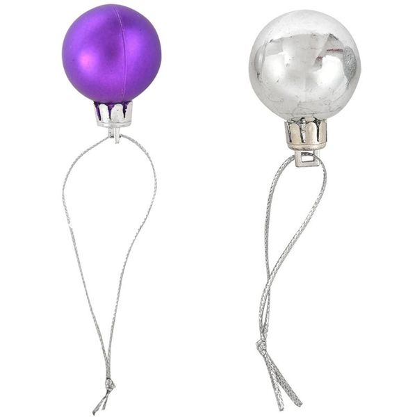 

party decoration 48pcs chic christmas baubles tree plain glitter xmas ornament ball purple & silver