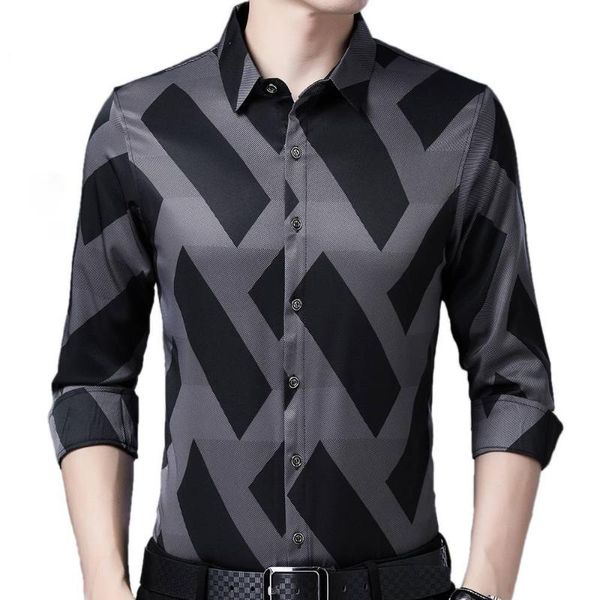 

men's casual shirts long sleeve men formal social shirt streetwear striped dress business slim regular fit clothes fashions, White;black