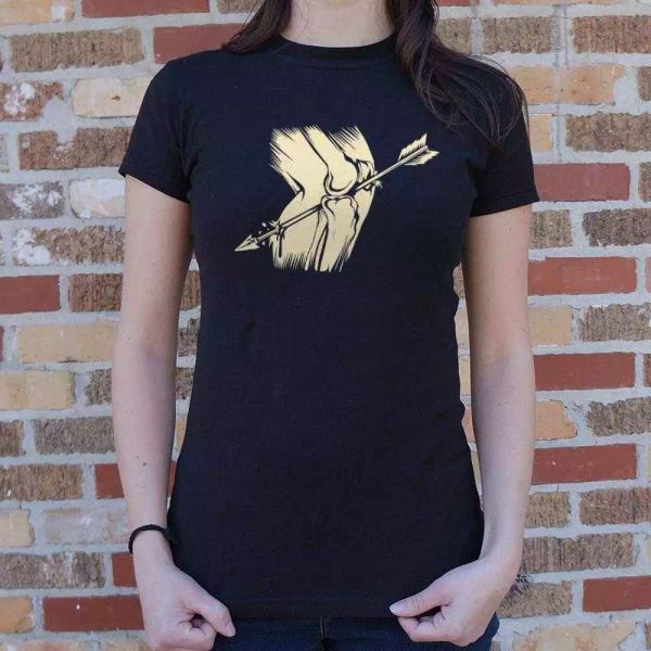 

arrow in the knee t-shirt | women's short sleeve top, White;black
