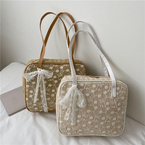 

fashion women lace square handbag floral pattern woven shoulder underarm bag all-match handmade pouch bags