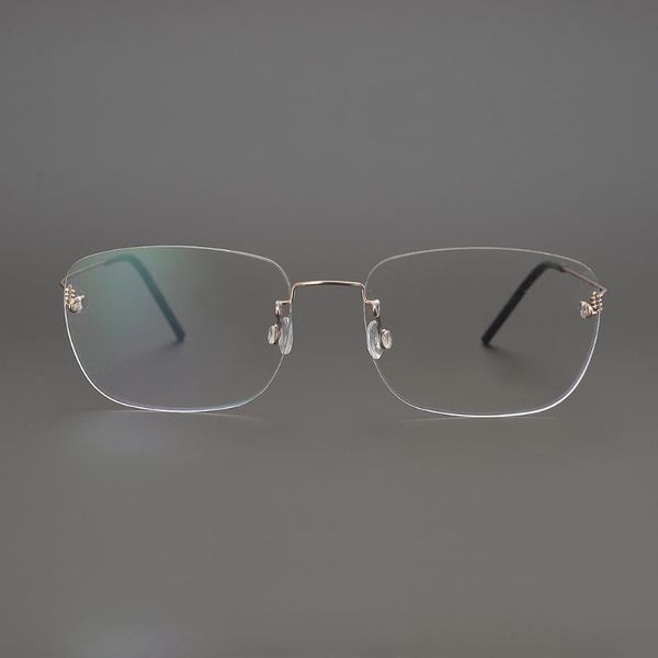 

fashion sunglasses frames screwless retro metal business glasses frame round, Black