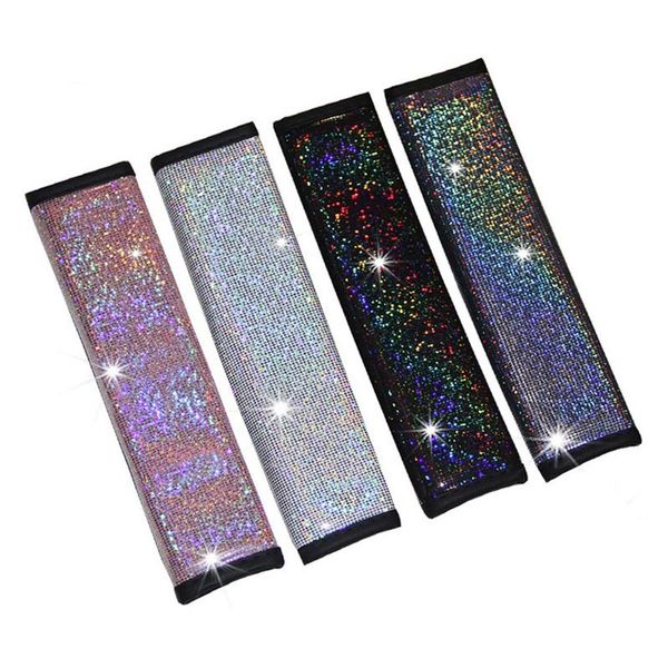 

safety belts & accessories 1pcs soft seat belt shoulder pads bling car rhinestone protect pad cover cushion