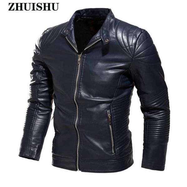 

men's jackets leather mens jacket casual zipper brushed thicken waterproof coat motorcycle pu outwear clothes maleleather fashion p1xe, Black;brown