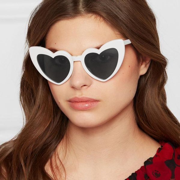 

sunglasses 2021 retro fashion peach heart love gradient eyeglasses metal hinge large frame personalized multicolor spectacles, White;black