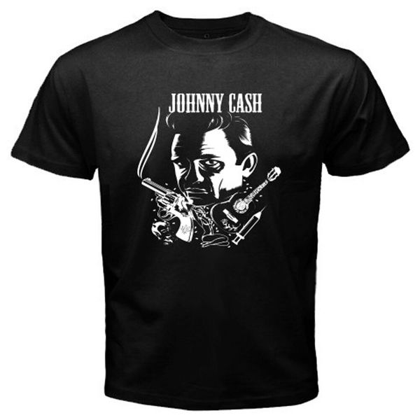 

johnny cash men's black t-shirt size s to 3xl, White;black