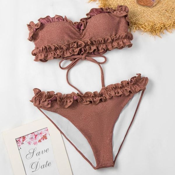 

women solid bikini set bandage brazilian two piece swimmsuit push-up swimwear beachwear swim bathing suit e2 two-piece suits