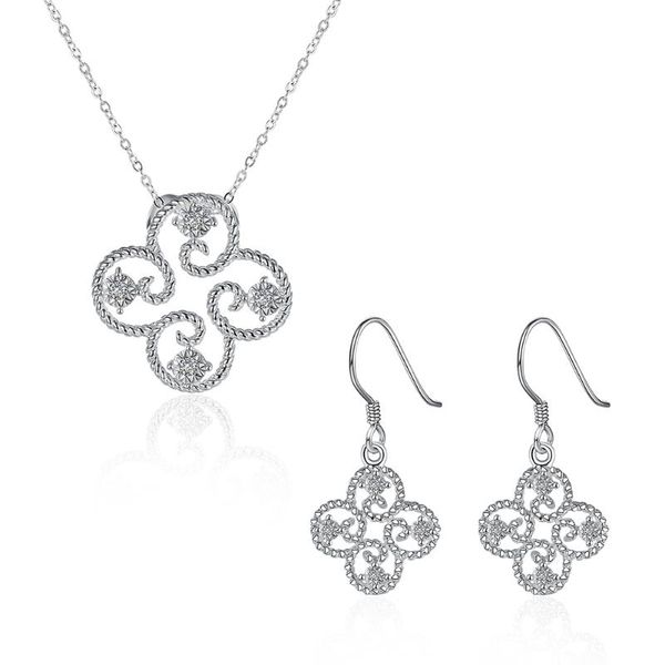 

earrings & necklace fashion silver plated jewelry sets for women jewellery supplier gift wholesale romantic