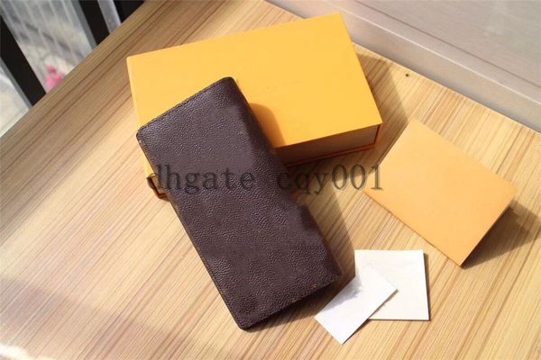 

new mens long wallets classic men wallet flower leather multiple bifold id card with box 66540, Red;black