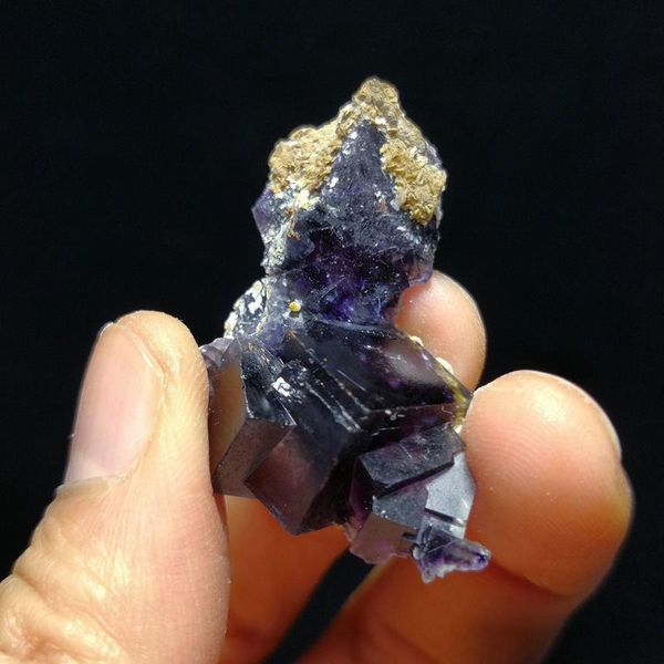

8g b1-3 natural deep purple rainbow fluorite beautiful quartz mineral teaching specimens from inner mongolia decorative objects & figurines