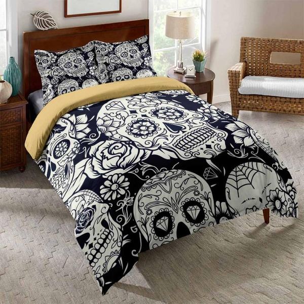 

bedding sets black white comfortable home textiles single bed double quilt cover pillowcase sheet boy girl set