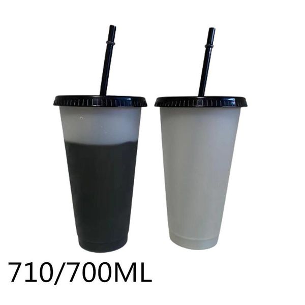 

mugs 700ml/24oz coffee cup with lid color changing cold cups reusable plastic tumbler blood vampire party haunted house drink