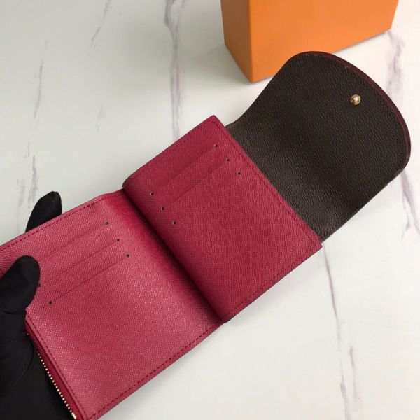 

fashion flowers designer wallets luxurys men women leather bags classic letters key coin purse original box plaid card holder m62036, Red;black