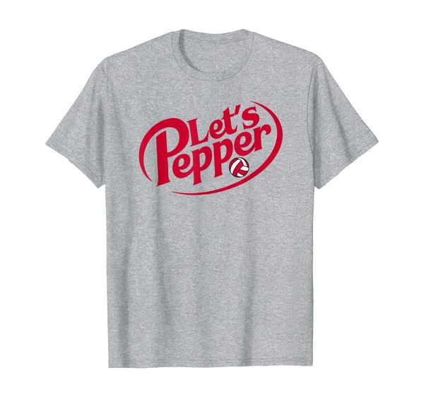 

funny girls volleyball let's pepper practice t-shirt, White;black