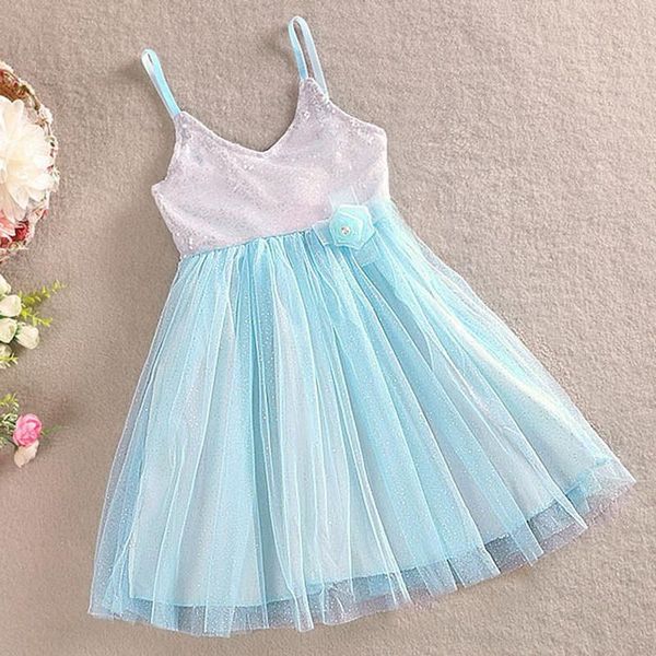 

girl's dresses toddler girls beach party dress elegant kids sling princess summer baby sequined for birthday and wedding 0-5y, Red;yellow