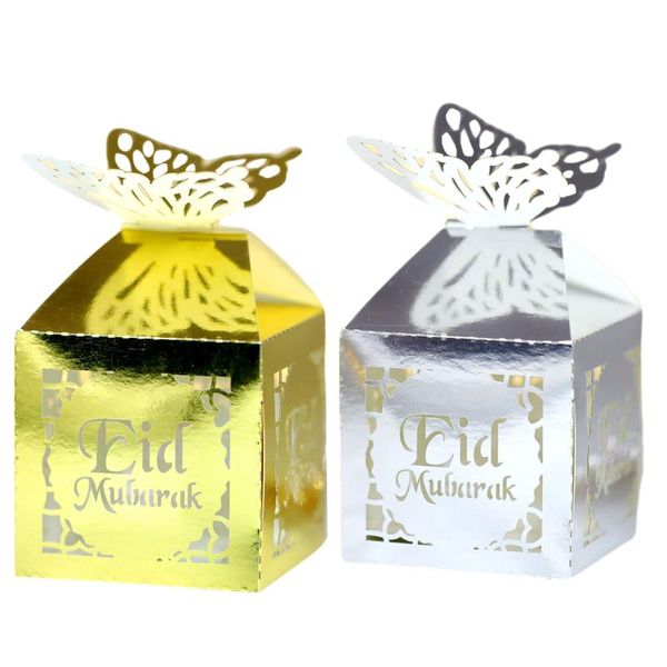 

50pcs/set ramadan wedding confectionery box islamic decoration gift paper window grille hollow perforated eid chocolate wrap