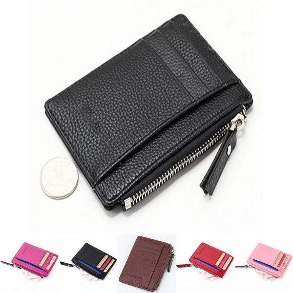 

card holders 2021 women holder fashion pu leather metal automatic money cash clip mini wallet, Brown;gray