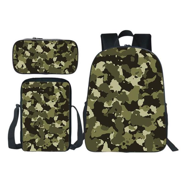 

backpack camouflage 3pcs/set children bags students teenagers everyday bookbags pencil case shoulder bag back to school gift