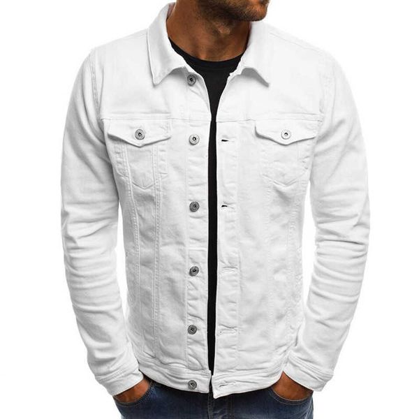 

2021 spring new casual men's jacket men's denim clothing slim fit tooling jacket trendy jacket x0621, Black;brown