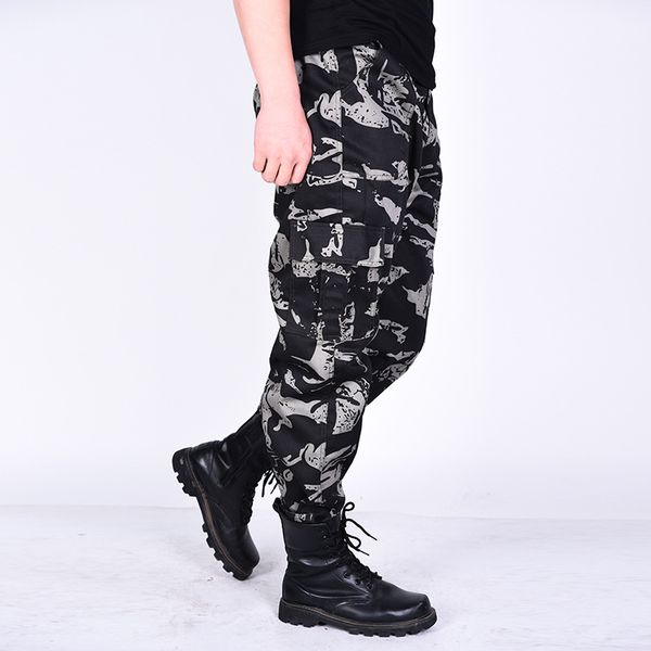 

cotton canvas four camouflage single trousers overalls work pants casual outdoor welding machine repair labor insurance work pants, Black