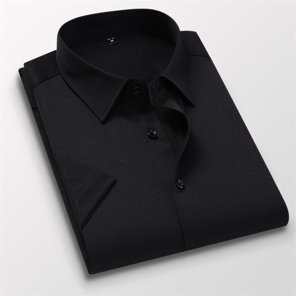 Heren Overhemden Casual Korte Mouw Mode Wit Zwart Blauw Rood Roze Slank Trend Zakelijke Formele Kleding Mannelijke Kleding 210626