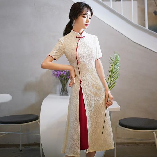 

real s improved cheongsam female young girl dress ethnic clothing, Red