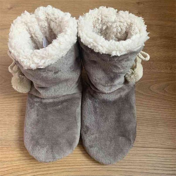 

winter women slippers indoor shoes home solid color no-slip soft plush slipper woman casual house 210914, Black