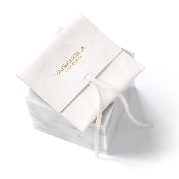 

gift wrap 100pcs custom any logo gold debossed envelope jewelry pouches bag string closure jewellery packaging microfiber
