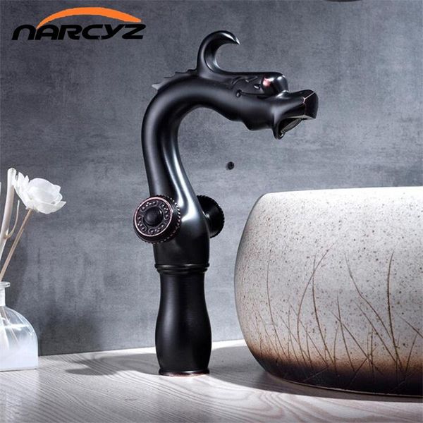 

bathroom sink faucets black brass dragon design water mixer faucet dual clawfoot handle wash basin and cold b559