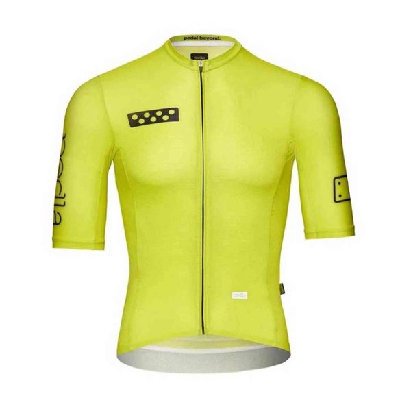 Peldla Herren-Radsport-Oberteile, atmungsaktives Kurzarm-Radtrikot, gelbe Passform, leichte Reithemden, Camisas Ciclismo Roupa G1130